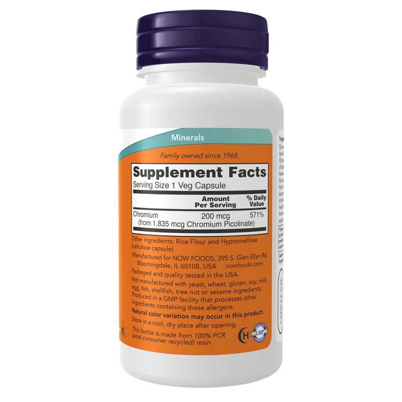 NOW Chromium Picolinate 200 mcg Veg Caps