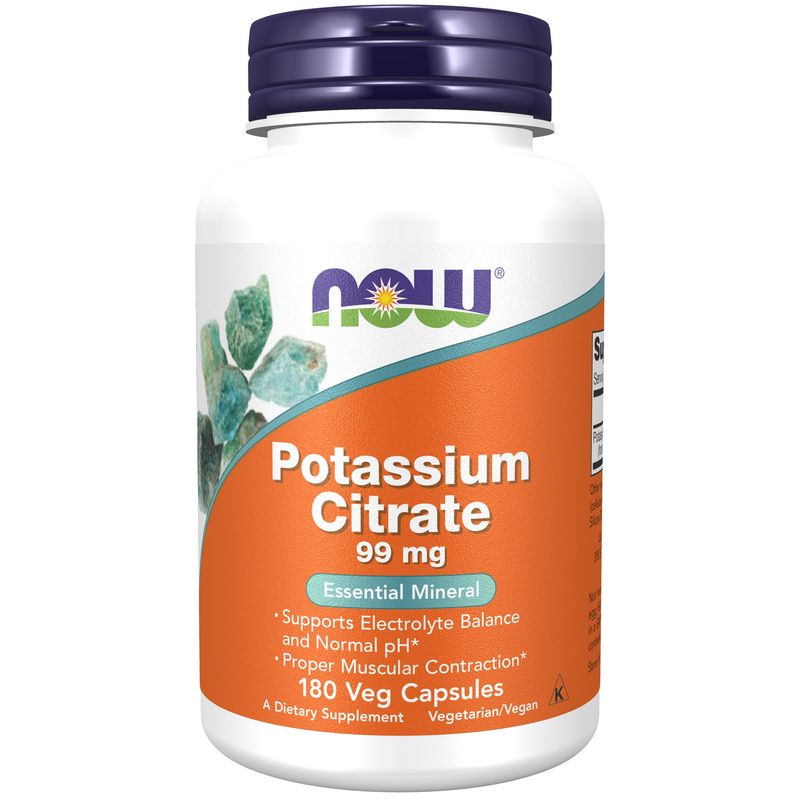 Now Supplements , Potassium Citrate 99 Mg - Veg Capsules