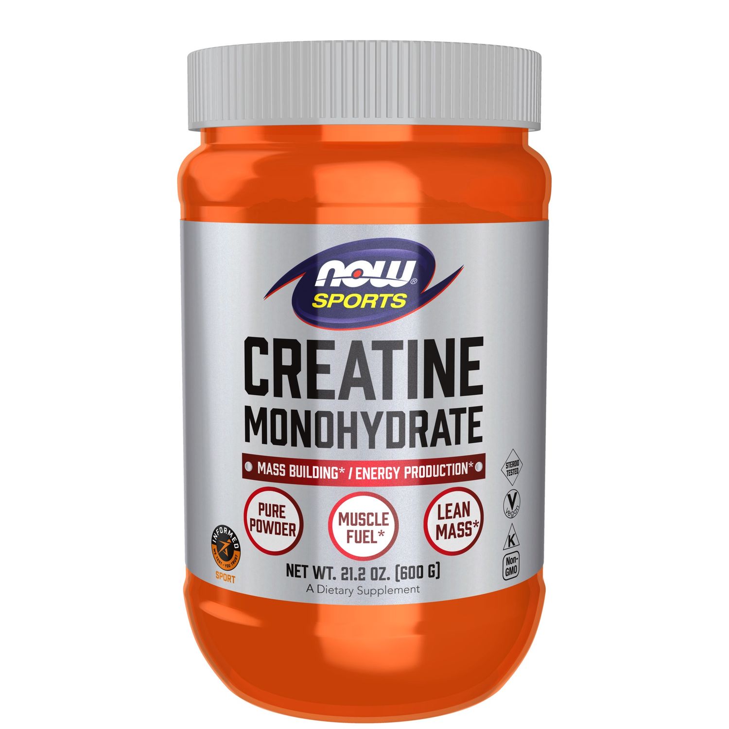 Now Sports , Creatine Monohydrate Powder - 21.2 oz.