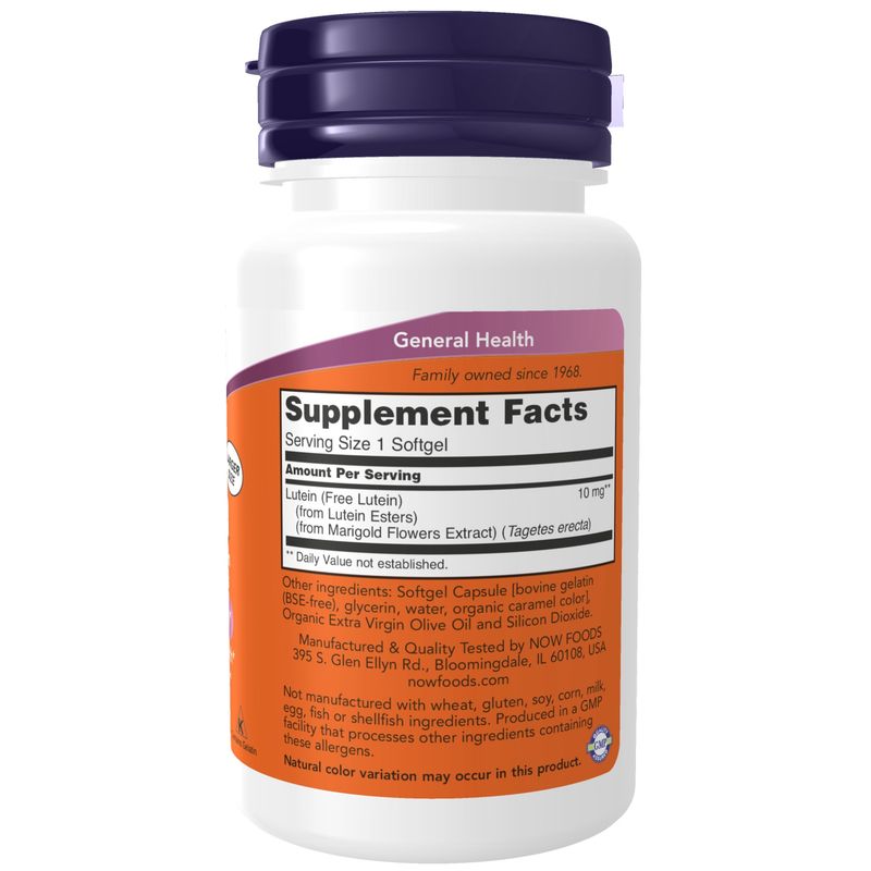 Now Supplements , Lutein 10 Mg - Softgels