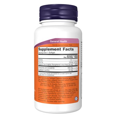 Now Supplements , Coq10 400 Mg - Softgels