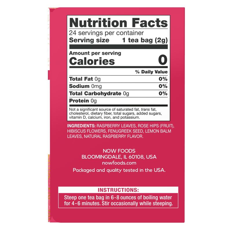 NOW Natural Foods , Women's Righteous Raspberry Tea - Tea Bags