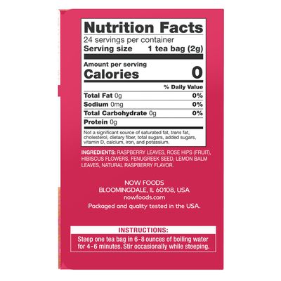 NOW Natural Foods , Women's Righteous Raspberry Tea - Tea Bags