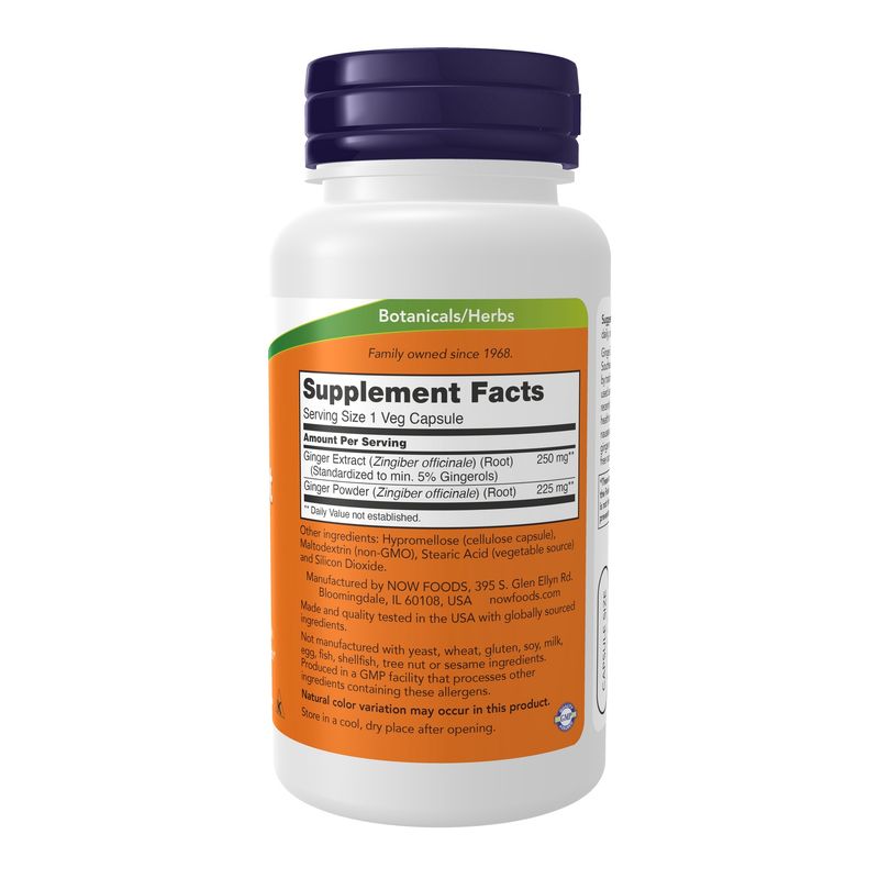 Now Supplements , Ginger Root Extract 250 Mg - Veg Capsules