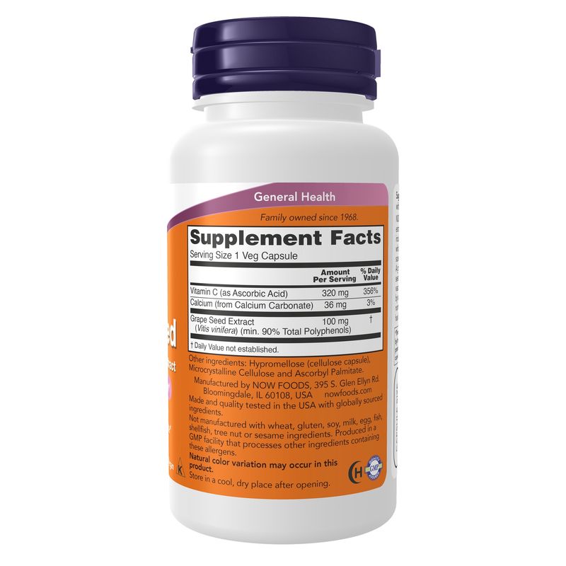 Now Supplements , Grape Seed - Veg Capsules