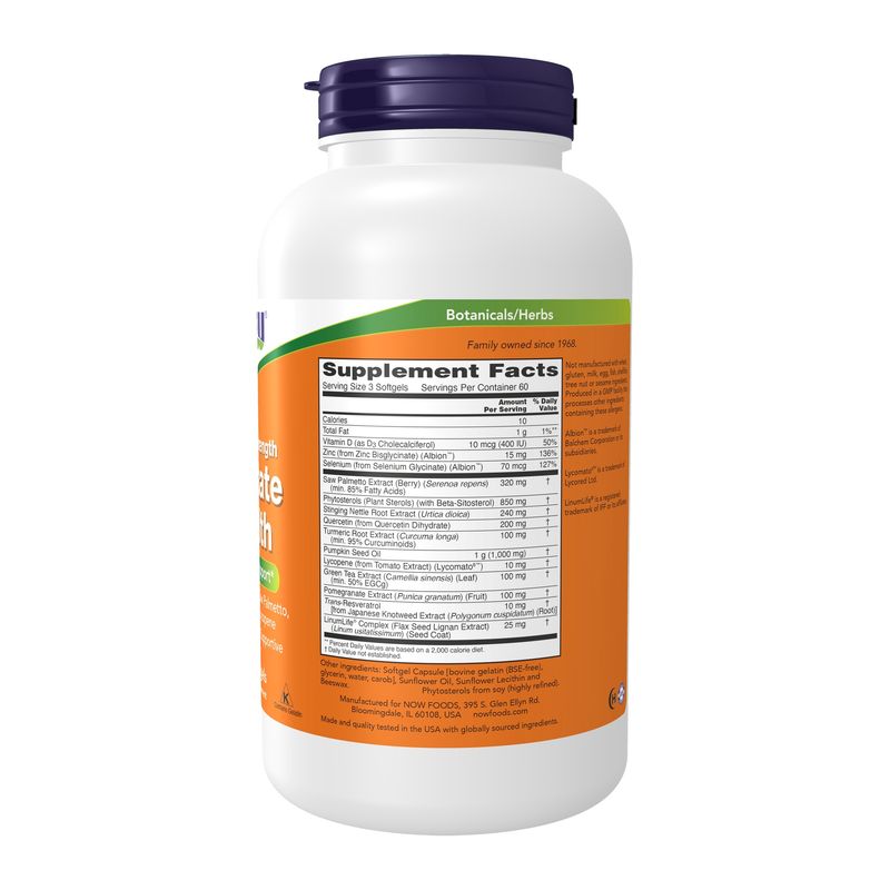 Now Supplements , Prostate Health Clinical Strength - 180 Softgels