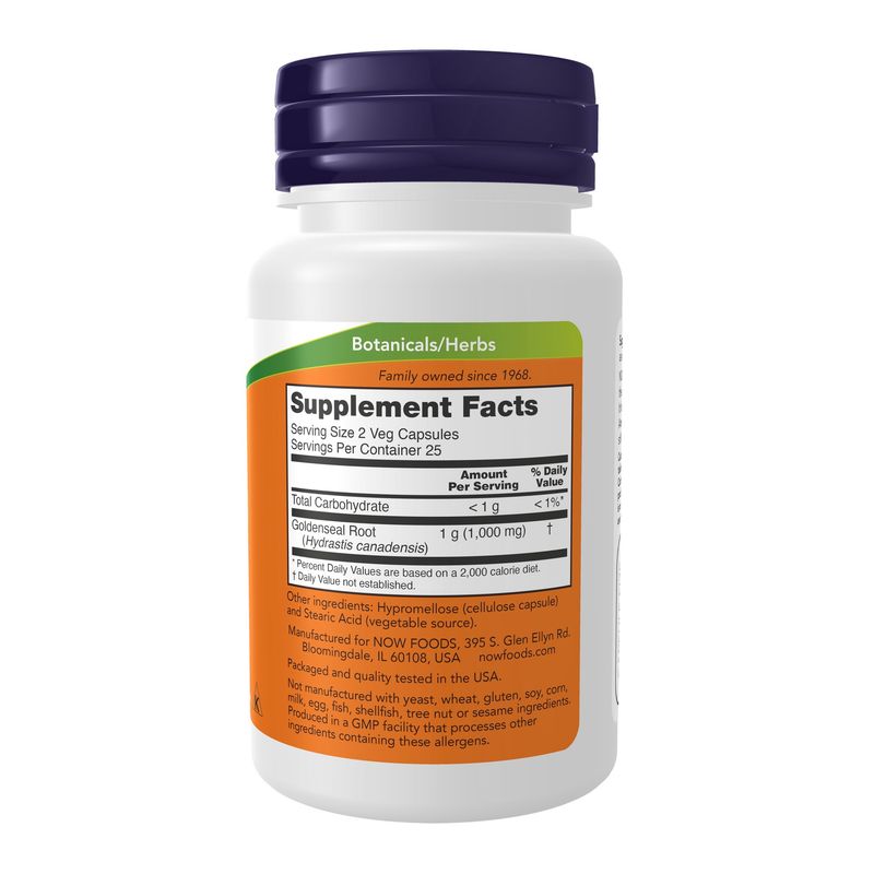 Now, Goldenseal Root 500mg 50 Vcaps