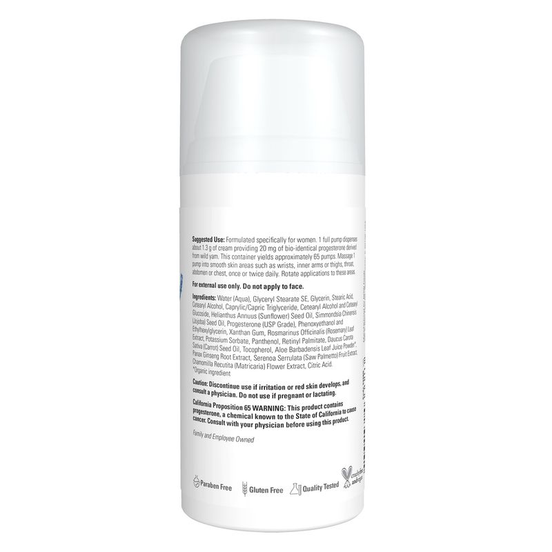 Now Solutions , Progesterone From Wild Yam Balancing Skin Cream - 3 oz.