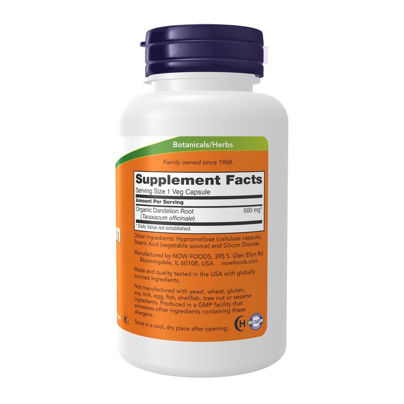 Now Supplements , Dandelion Root 500 Mg - Veg Capsules
