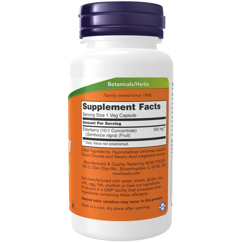Now Supplements , Elderberry 500 Mg - Veg Capsules