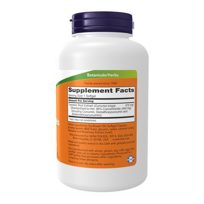 Now Supplements , Turmeric Curcumin Gels - Softgels