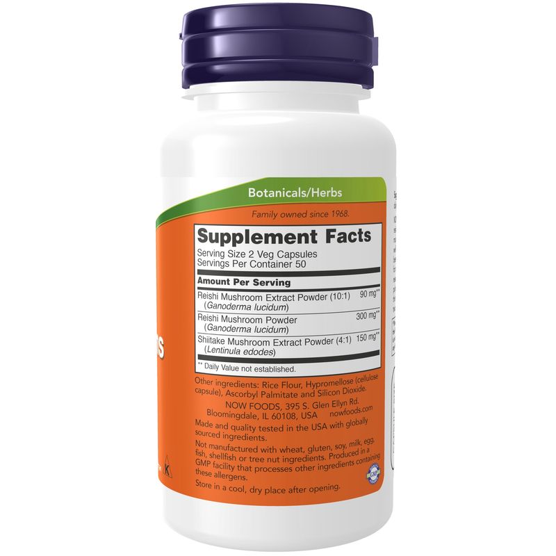 Now Supplements , Rei-Shi Mushrooms 270 Mg - 100 Veg Capsules