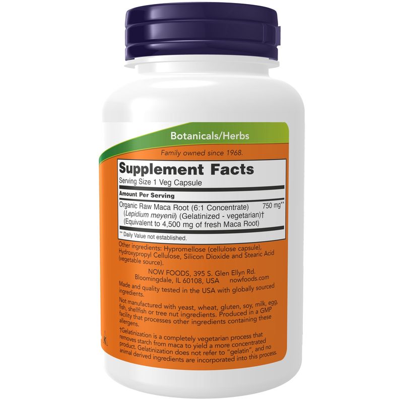 Now, Maca 750 Mg (6:1 Conc) 90 Vcaps