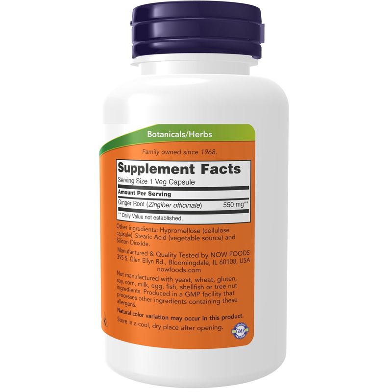 Now Supplements , Ginger Root 550 Mg - Veg Capsules