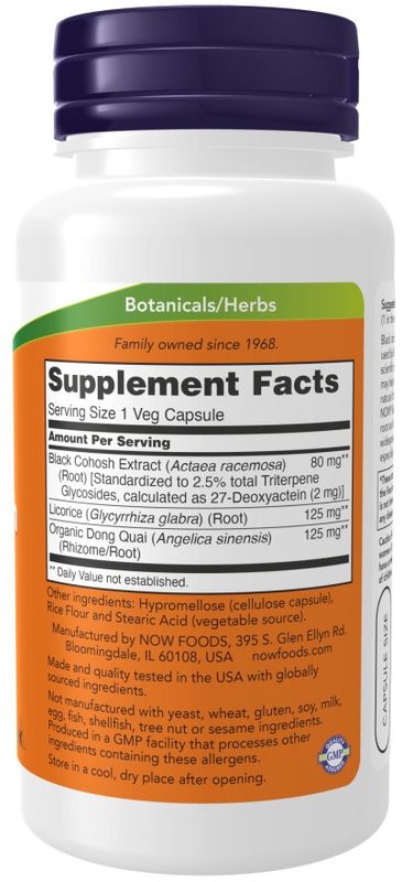 Now Supplements , Black Cohosh Root 80 Mg - Veg Capsules
