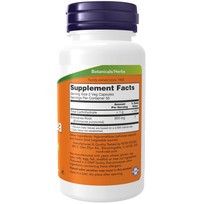 Now Supplements , Echinacea 400 Mg - 100 Veg Capsules