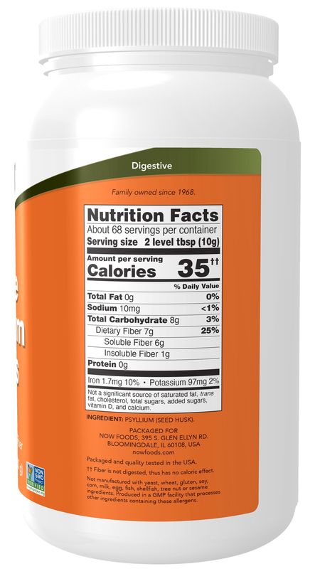 Now, Psyllium Husk Whole 24 Oz