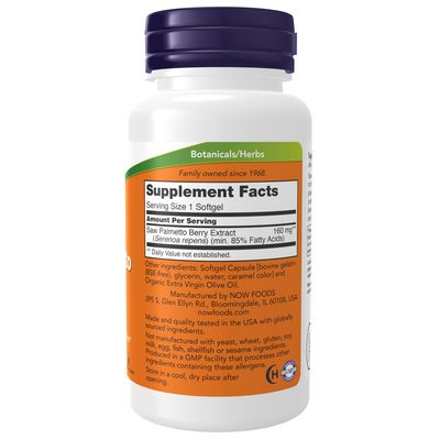 Now Supplements , Saw Palmetto Extract 160 Mg - Softgels