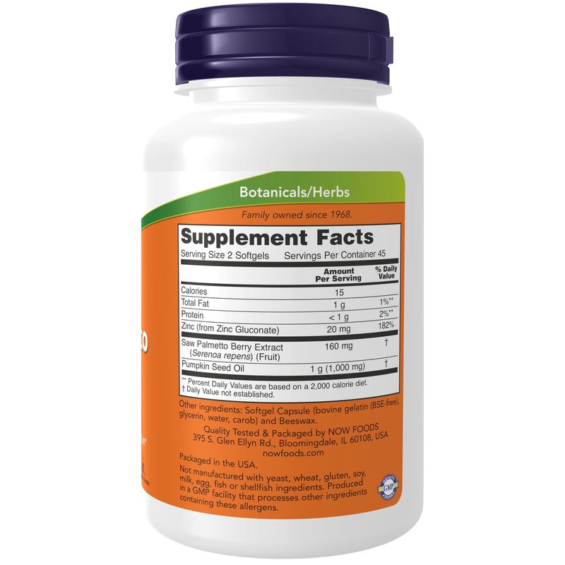 Now Supplements , Saw Palmetto Extract 80 Mg - 90 Softgels