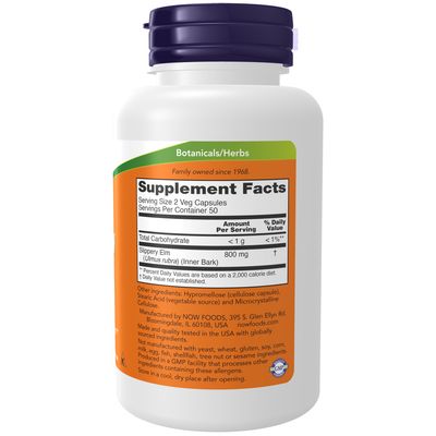 Now, Slippery Elm 400mg 100 Vcaps