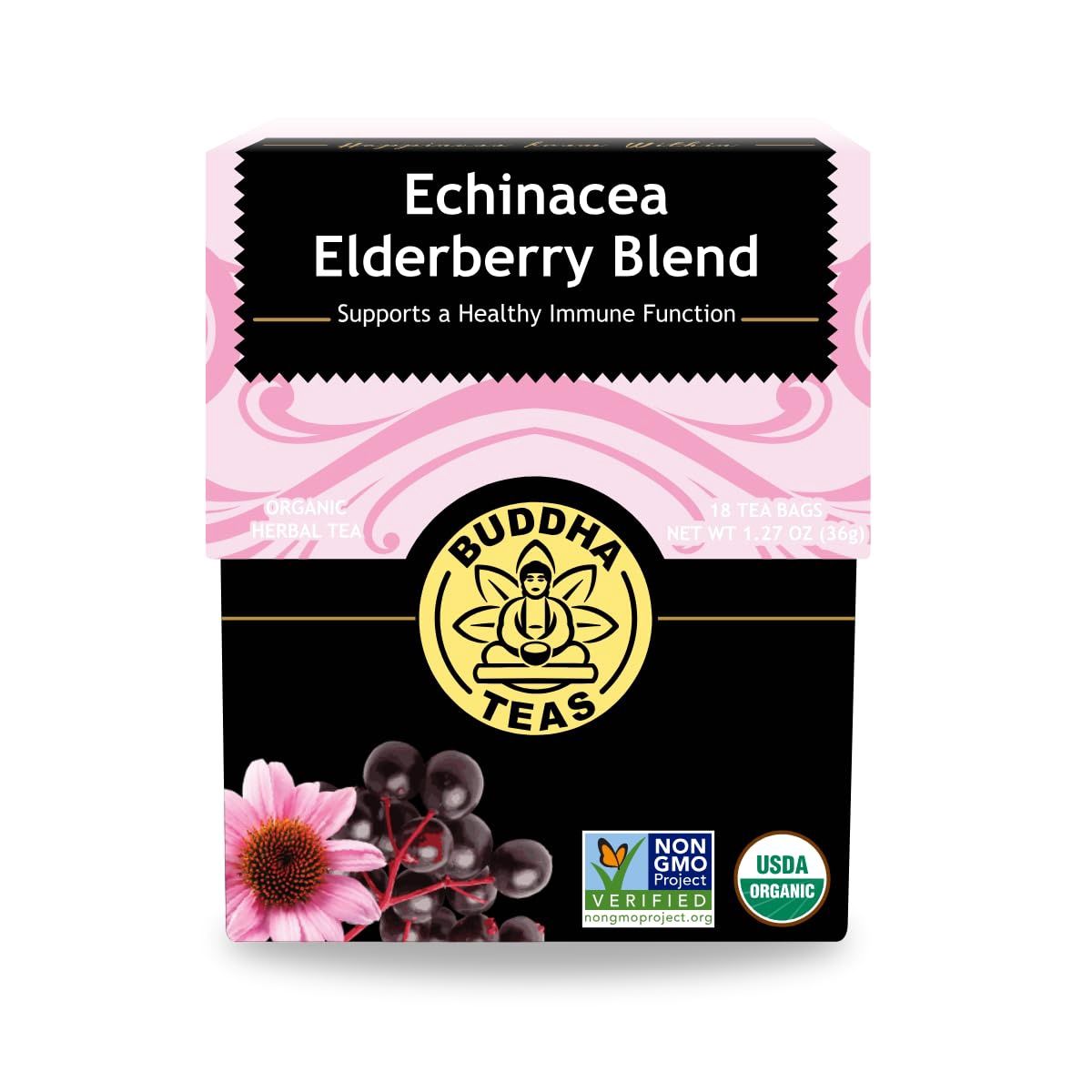 BUDDHA TEAS , Echinacea Elderberry Blend BUDDHA TEAS , Echinacea Elderberry Blend, BAG: 18