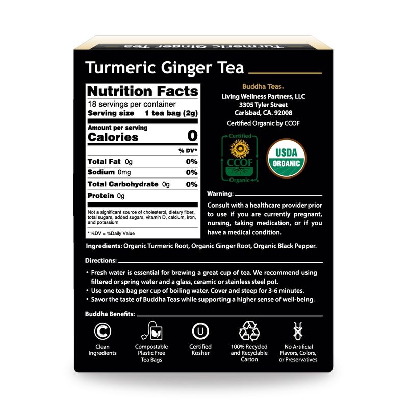 BUDDHA TEAS , Turmeric Ginger Tea