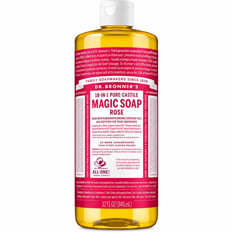 Dr Bronner , Rose - Pure-Castile Liquid Soap Dr Bronner , Rose - Pure-Castile Liquid Soap