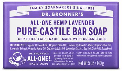 Dr Bronner , Pure Castile Soap Bar- Lavender Dr Bronner , Pure Castile Soap Bar- Lavender