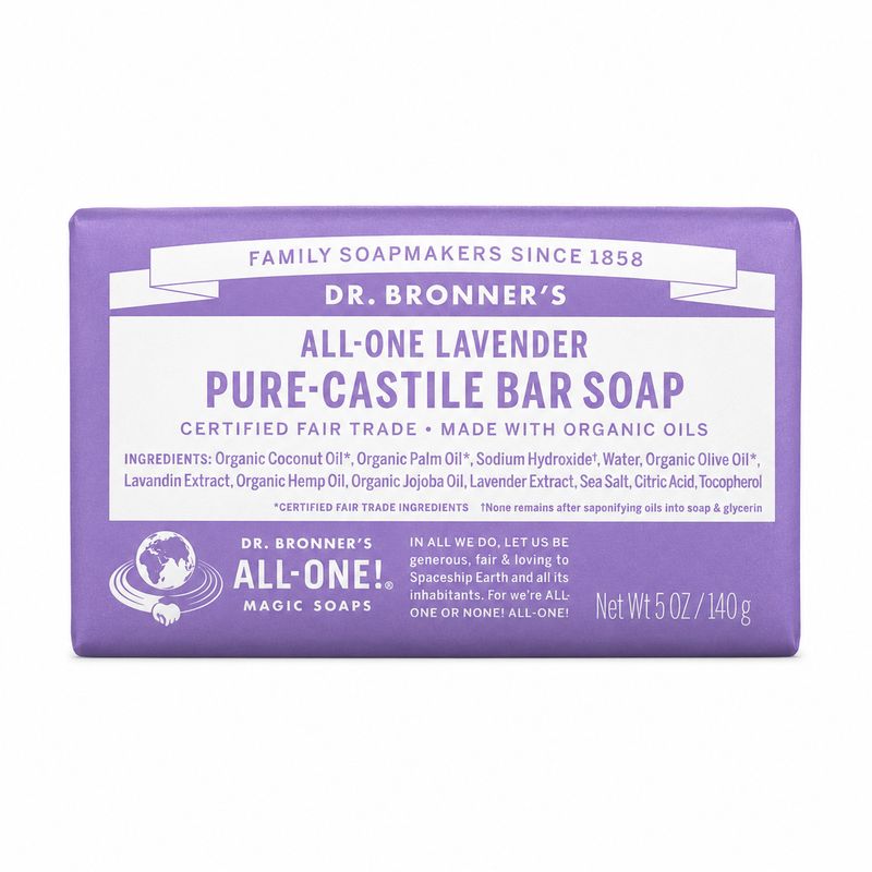 Dr Bronner , Pure Castile Soap Bar- Lavender Dr Bronner , Pure Castile Soap Bar- Lavender