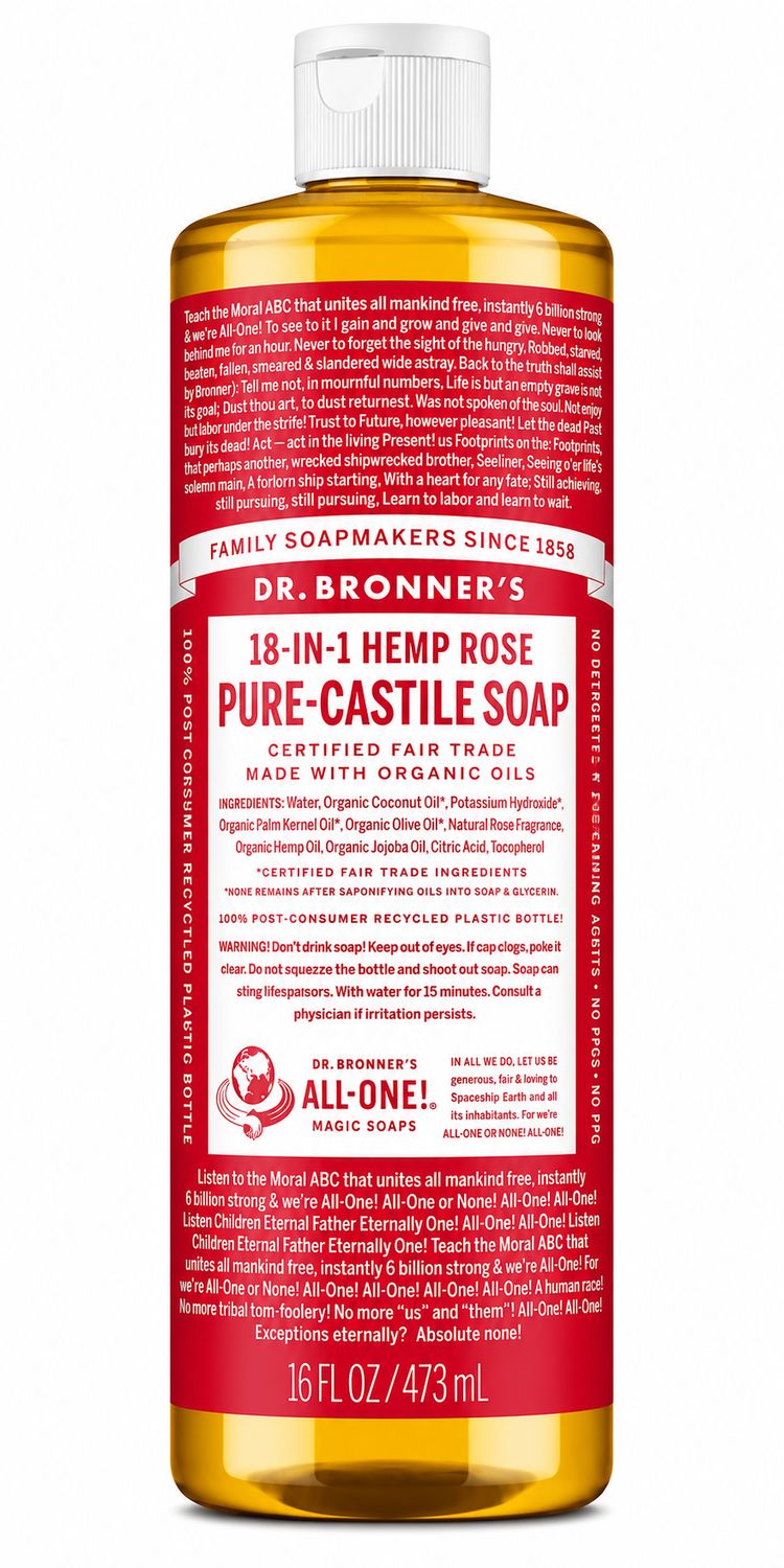 Dr Bronner , Castile Liquid Soap- Rose Dr Bronner , Castile Liquid Soap- Rose