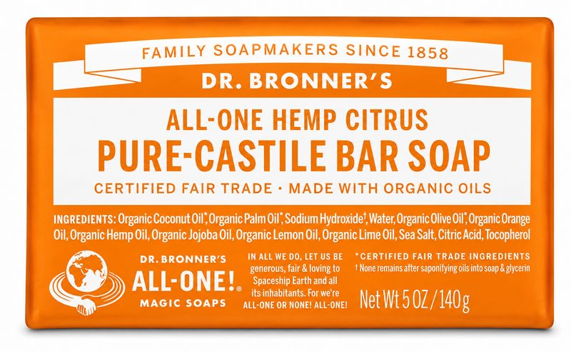 Dr Bronner , Pure Castile Soap Bar -Citrus