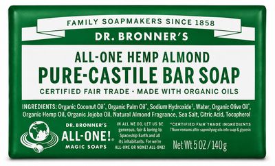 Dr Bronner , Pure Castile Soap Bar- Almond
