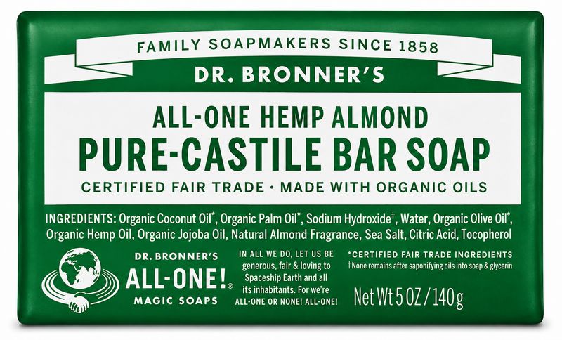 Dr Bronner , Pure Castile Soap Bar- Almond