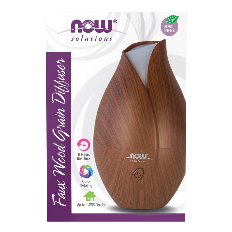 NOW Essential Oils, Ultrasonic Faux Wood Aromatherapy Oil Diffuser, Contemporary Design, Extremely Quiet Heat Free, Color Changing LED Diffuser NOW Essential Oils, Ultrasonic Faux Wood Aromatherapy Oil Diffuser, Contemporary Design, Extremely Quiet Heat Free, Color Changing LED Diffuser