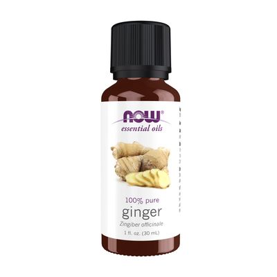 NOW Essential Oils, Ginger Oil, Spicy Aromatherapy Scent, Steam Distilled, Vegan, Child Resistant Cap, 1-Ounce
