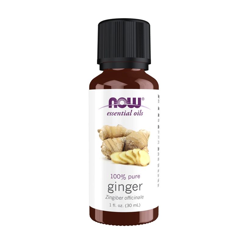 NOW Essential Oils, Ginger Oil, Spicy Aromatherapy Scent, Steam Distilled, Vegan, Child Resistant Cap, 1-Ounce NOW Essential Oils, Ginger Oil, Spicy Aromatherapy Scent, Steam Distilled, Vegan, Child Resistant Cap, 1-Ounce