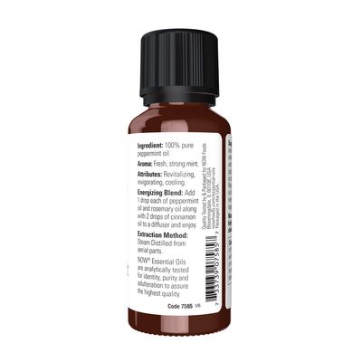 NOW Essential Oils, Peppermint Oil, Invigorating Aromatherapy Scent, Steam Distilled, 100% Pure, Vegan, Child Resistant Cap, 1-Ounce