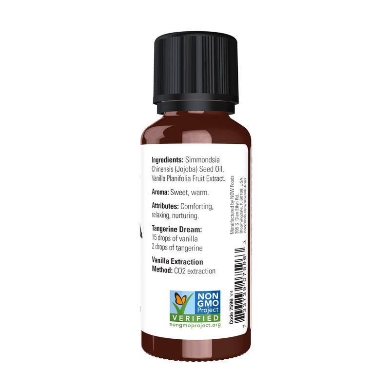 NOW Essential Oils, Vanilla Oil, Blend of Pure Vanilla Bean Extract in Pure Jojoba Oil, Sweet Aromat