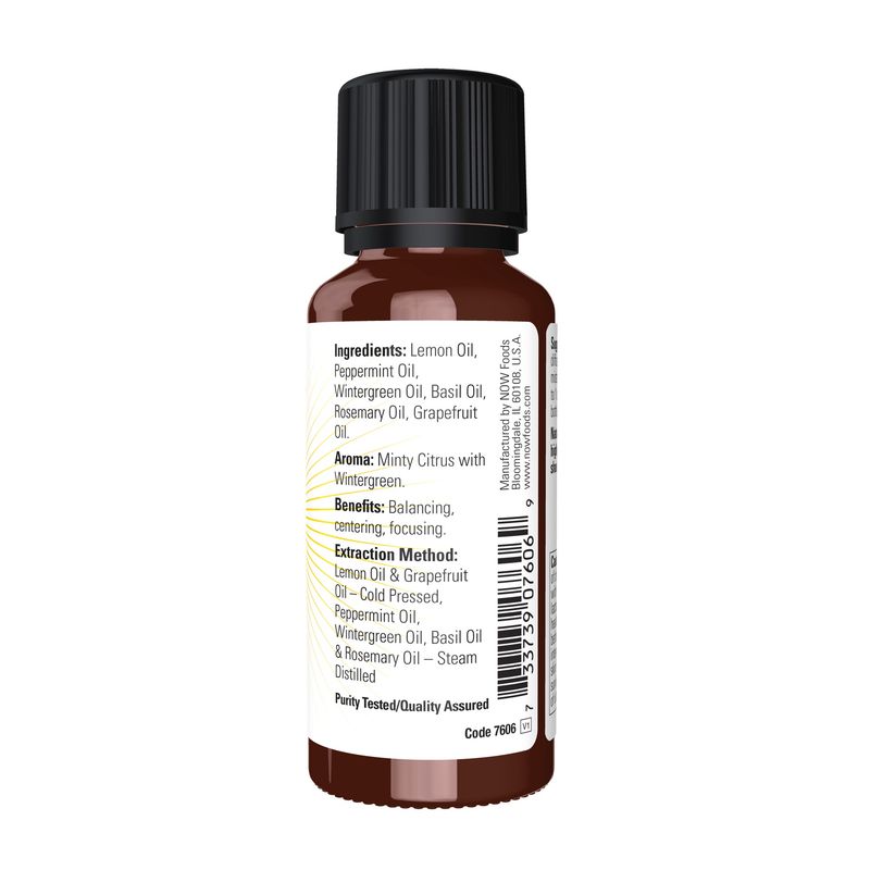 NOW Essential Oils, Mental Focus Oil Blend, Centering Aromatherapy Scent, Blend of Pure Essential Oils, Vegan, Child Resistant Cap, 1-Ounce