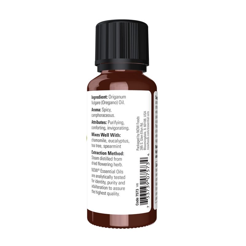 NOW Essential Oils, Oregano Oil, Comforting Aromatherapy Scent, Steam Distilled, Vegan, Child Resistant Cap, 1-Ounce