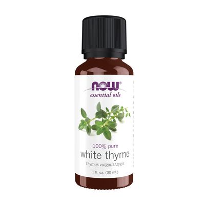 NOW Essential Oils, White Thyme Oil, Empowering Aromatherapy Scent, Steam Distilled, 100% Pure, Vegan, Child Resistant Cap, 1-Ounce NOW Essential Oils, White Thyme Oil, Empowering Aromatherapy Scent, Steam Distilled, 100% Pure, Vegan, Child Resistant Cap, 1-Ounce