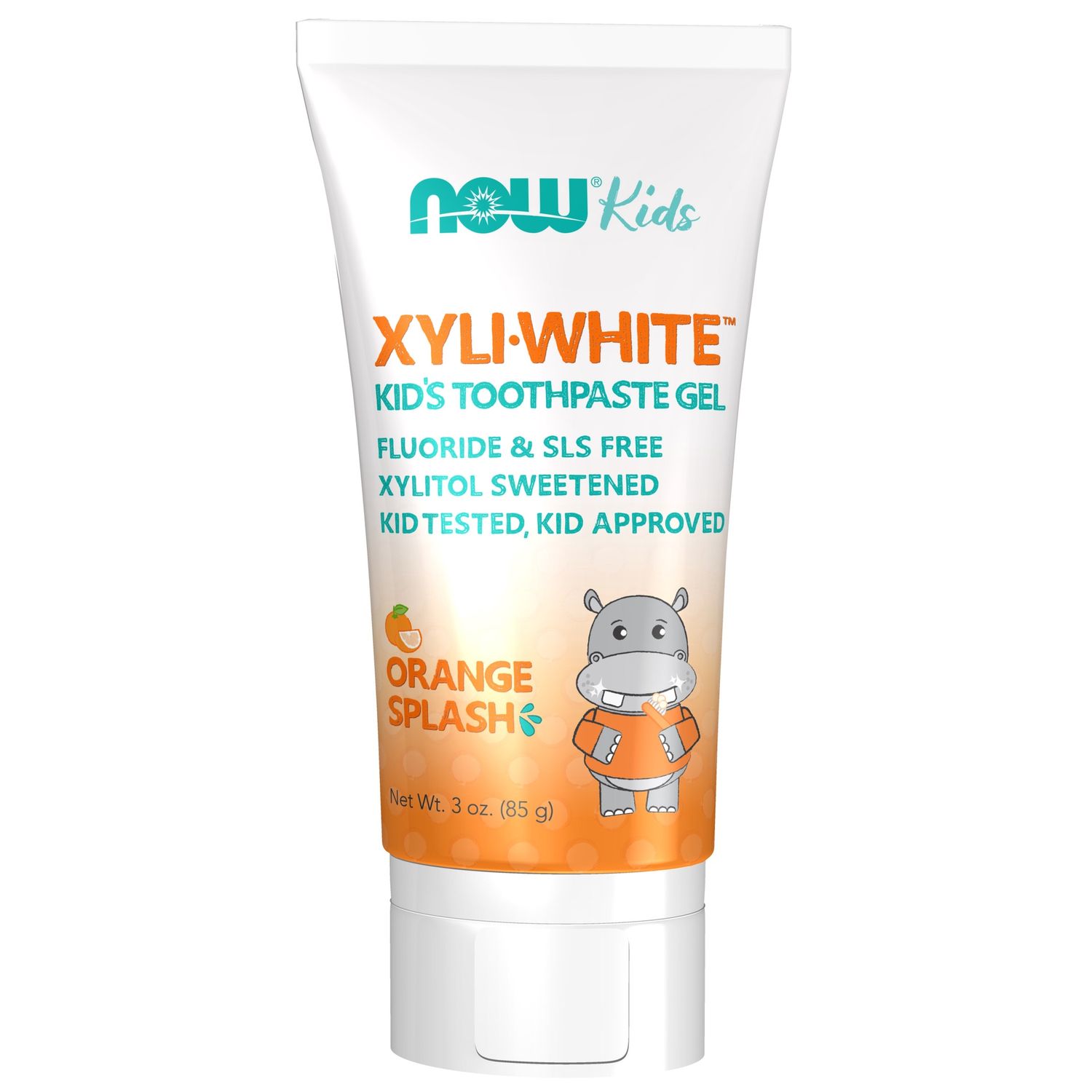 NOW Solutions, Xyliwhite™ Toothpaste Gel for Kids, Orange Splash Flavor, Kid Approved! 3-Ounce, packaging may vary