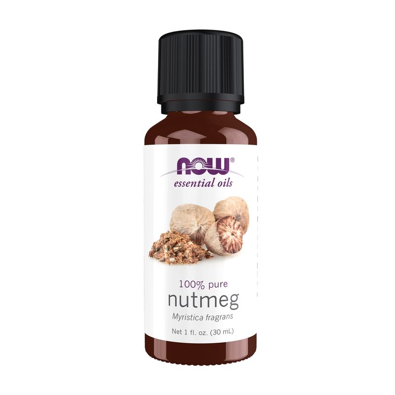 NOW Essential Oils, Nutmeg Oil, Energizing Aromatherapy Scent, Steam Distilled, Vegan, Child Resistant Cap, 1-Ounce NOW Essential Oils, Nutmeg Oil, Energizing Aromatherapy Scent, Steam Distilled, Vegan, Child Resistant Cap, 1-Ounce