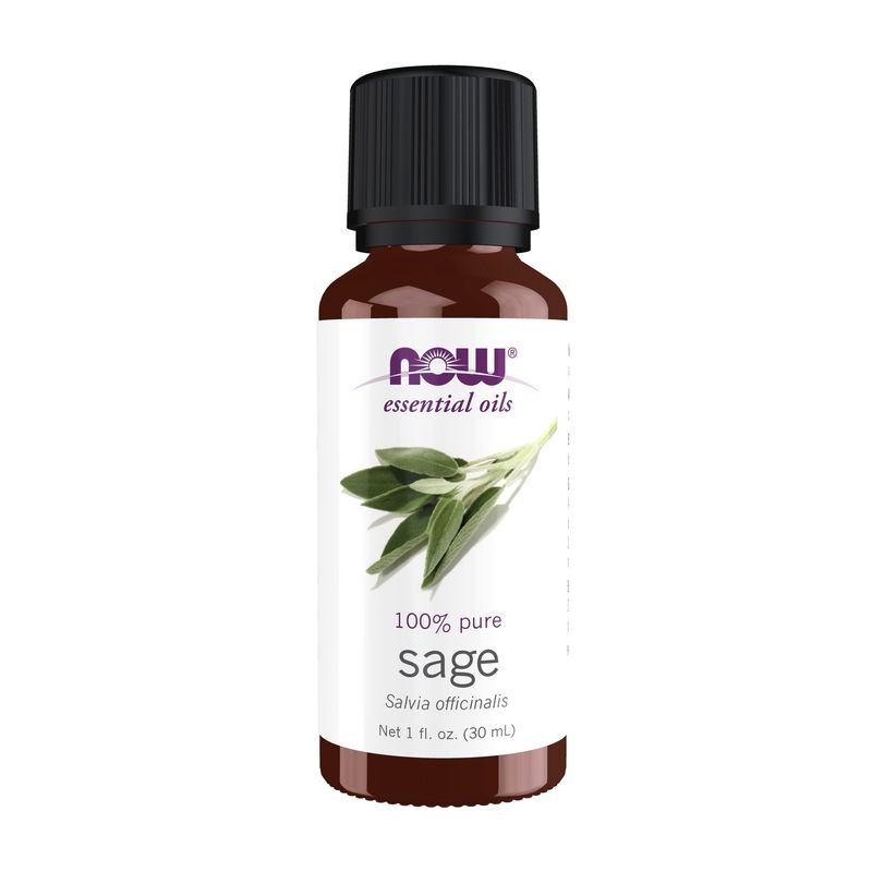 NOW Essential Oils, Sage Oil, Normalizing Aromatherapy Scent, Steam Distilled, Vegan, Child Resistant Cap, 1-Ounce NOW Essential Oils, Sage Oil, Normalizing Aromatherapy Scent, Steam Distilled, Vegan, Child Resistant Cap, 1-Ounce