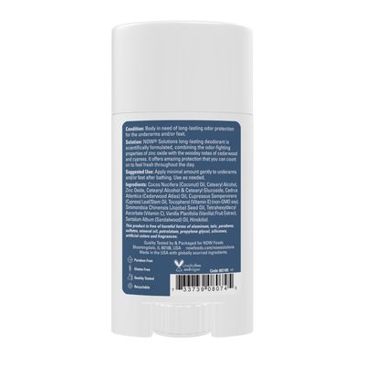 Now Solutions , Long-Lasting Deodorant Stick, Cedarwood + Cypress - 2.2 Oz.