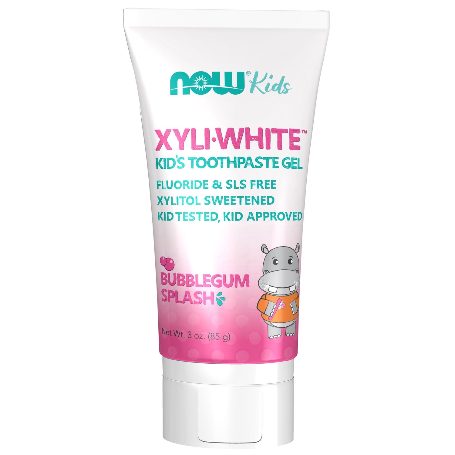 NOW Solutions, Xyliwhite™ Toothpaste Gel for Kids, Bubblegum Splash Flavor, Kid Approved! 3-Ounce, packaging may vary