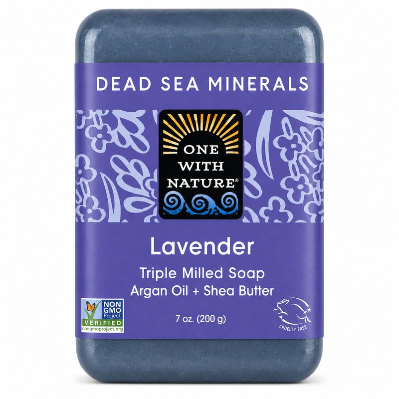 One With Nature, Dead Sea Mineral Soap Bar, Lavender, 7 Oz One With Nature, Dead Sea Mineral Soap Bar, Lavender, 7 Oz