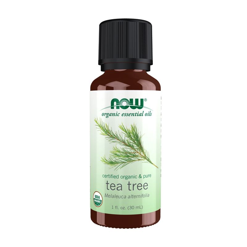NOW Essential Oils, Organic Tea Tree Oil, Cleansing Aromatherapy Scent, Steam Distilled, 100% Pure, Vegan, Child Resistant Cap, 1-Ounce NOW Essential Oils, Organic Tea Tree Oil, Cleansing Aromatherapy Scent, Steam Distilled, 100% Pure, Vegan, Child Resistant Cap, 1-Ounce