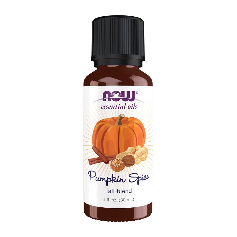 NOW Essential Oils, Pumpkin Spice Oil Blend, Pleasant Sweet Spice Scent With Warm and Calming Attributes, 1-Ounce NOW Essential Oils, Pumpkin Spice Oil Blend, Pleasant Sweet Spice Scent With Warm and Calming Attributes, 1-Ounce