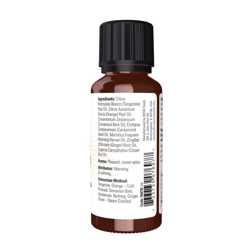 NOW Essential Oils, Pumpkin Spice Oil Blend, Pleasant Sweet Spice Scent With Warm and Calming Attributes, 1-Ounce